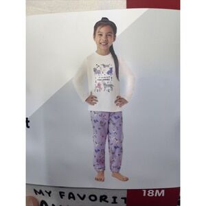 NWT Girl Members Mark 2 Piece Fleece Pajama Set Paw Jamas 18M